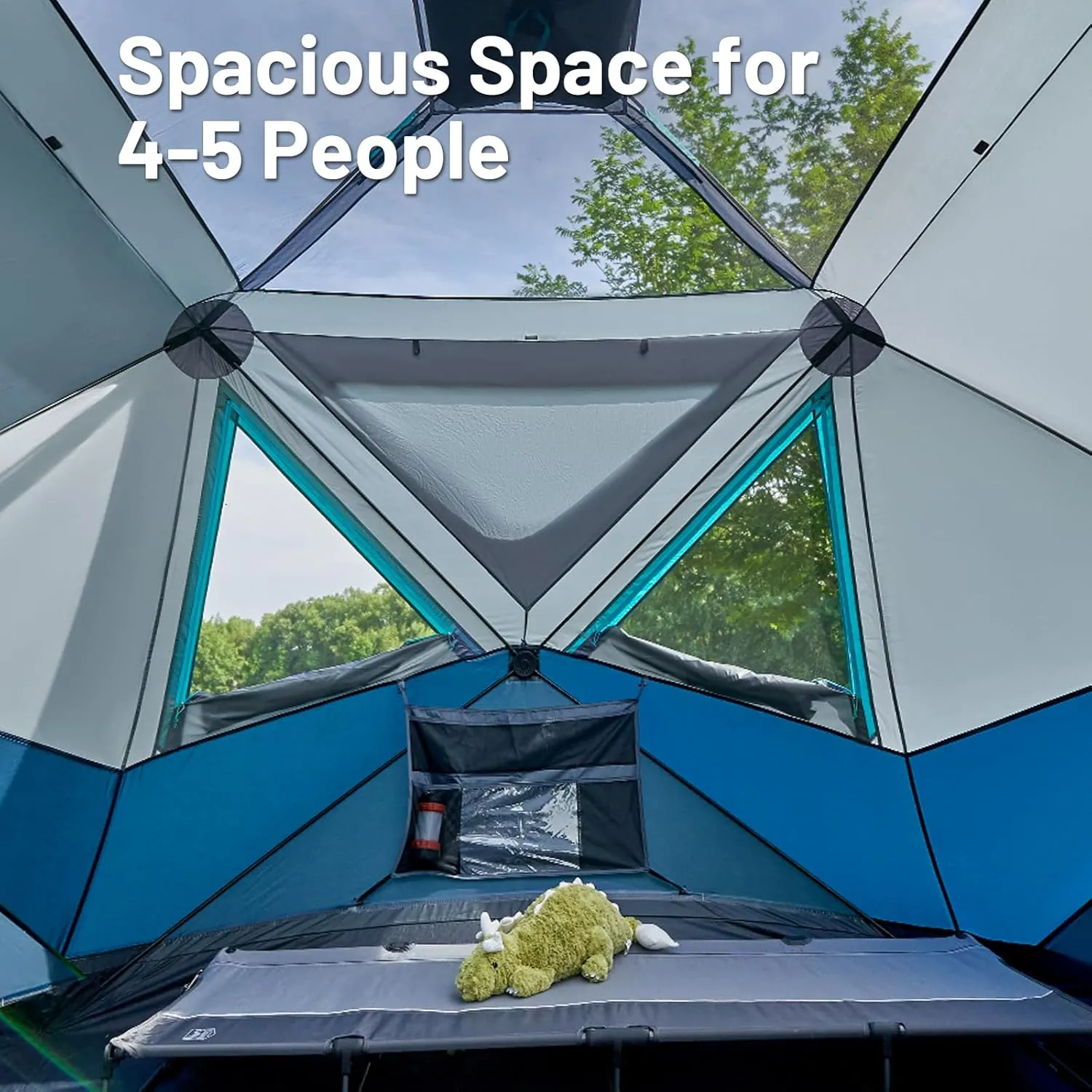 TIMBER RIDGE 4/6/8 Person Instant Pop Up Cabin Tent, Easy 60 Second Setup, Weather Resistant Camping Family Hub Tent with Rain Fly and Carry Bag for Camping Hiking Outdoor Travel