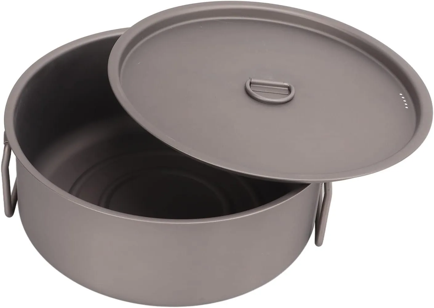 Titanium Camping Pot Lightweight Outdoor Cooking Pot with Foldable Handles for Backpacking Hiking Camping Adventures 3‑5 People Use