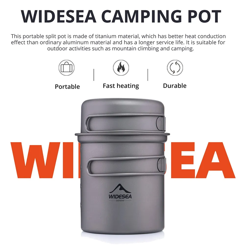 Titanium Cooking Pot Set Tableware for Camping Outdoor Cookware