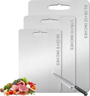 Titanium Cutting Board, 2025 New Upgrade 100% Pure Titanium Cutting Boards for Kitchen, Hygiene & Durability Non Stick Titanium Chopping Board, Double sided Titanium Cutting Mat, Easy to Clean (15*11)