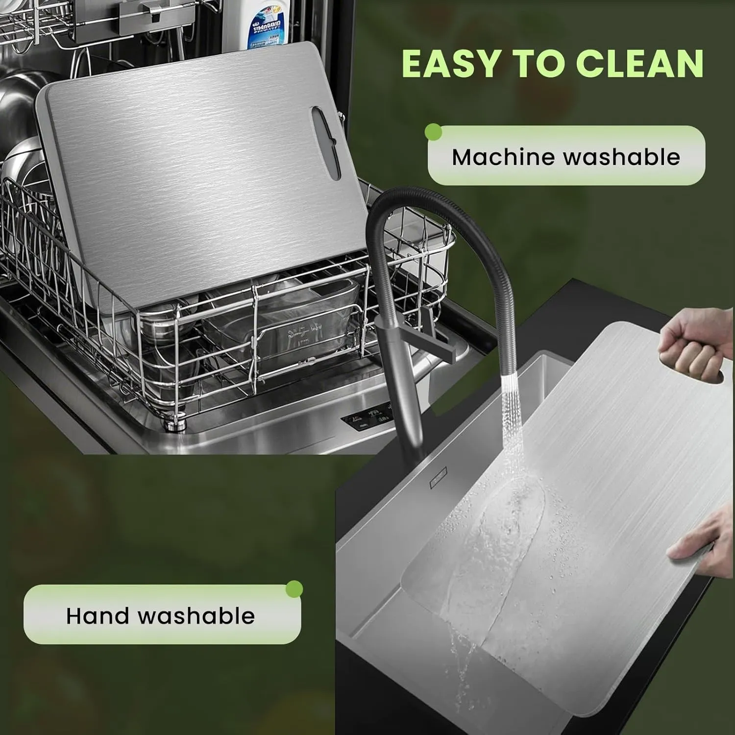 Titanium Cutting Board, 2025 New Upgrade 100% Pure Titanium Cutting Boards for Kitchen, Hygiene & Durability Non Stick Titanium Chopping Board, Double sided Titanium Cutting Mat, Easy to Clean (15*11)