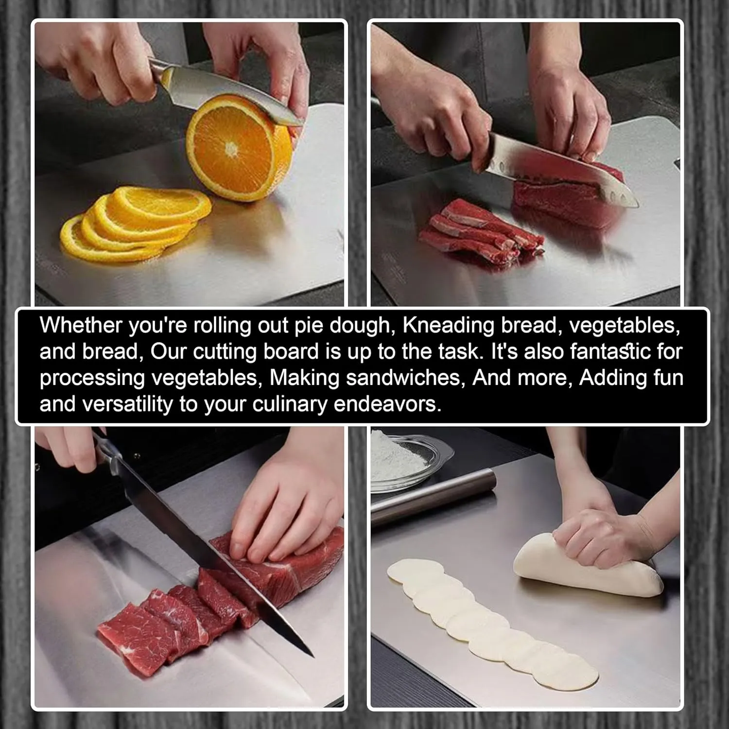 Titanium Cutting Board, 2025 Upgrade 100% Pure Titanium Cutting Boards for Kitchen, Latest Thickened Version Thickness 0.06IN, Double-Sided Available Belt Guard Angle (11.8IN X 7.9IN)
