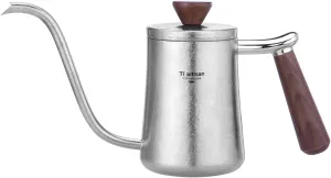 Titanium Hand Brewing Coffee Kettle with Insulated Handle Pour Over coffee Kettle 10.2fl oz, Coffee Kettle Tea Pot Coffee Pot for Home, Office, Camping, Hiking