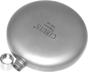 Titanium Hip Flask Mini Portable 180ml Drinking Cup Pot Drink Bottle Flask for Hiking, Flask Only, 9.8cmx11.2cm