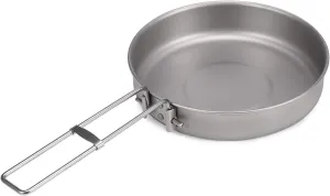 Titanium Pan 750ml Ultralight Titanium Frypan with Foldable Handle Outdoor Camping Hiking Picnic Cooking Frying Pan