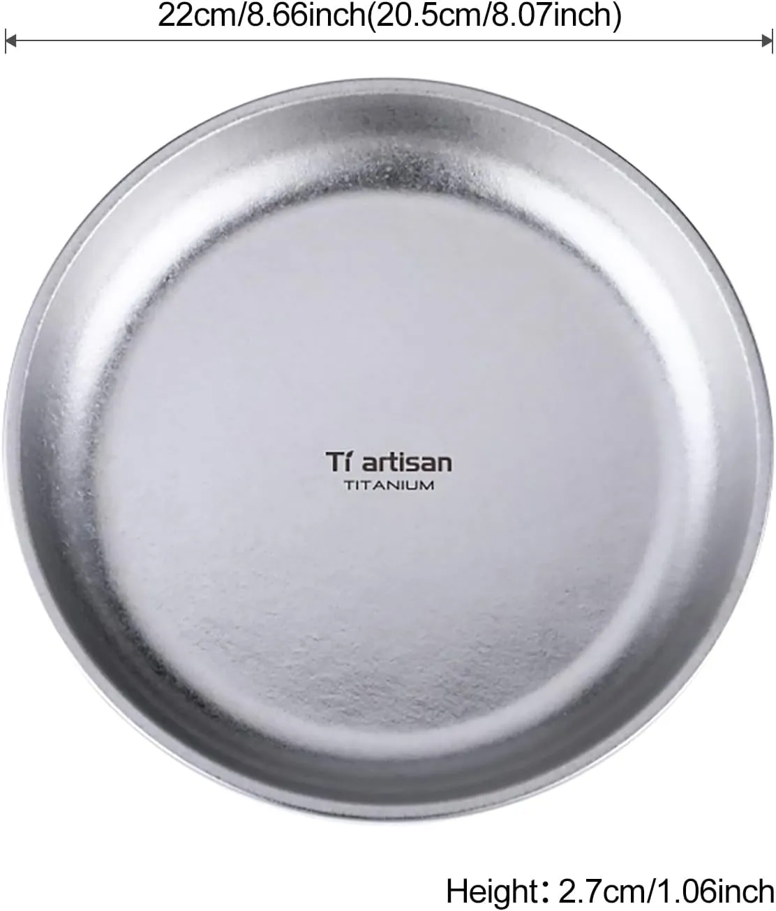 Titanium Plate Camping Picnic Tableware 27fl oz Cooking Utensils Extremely Light Dishes Bowl 110g (TA8220SS)