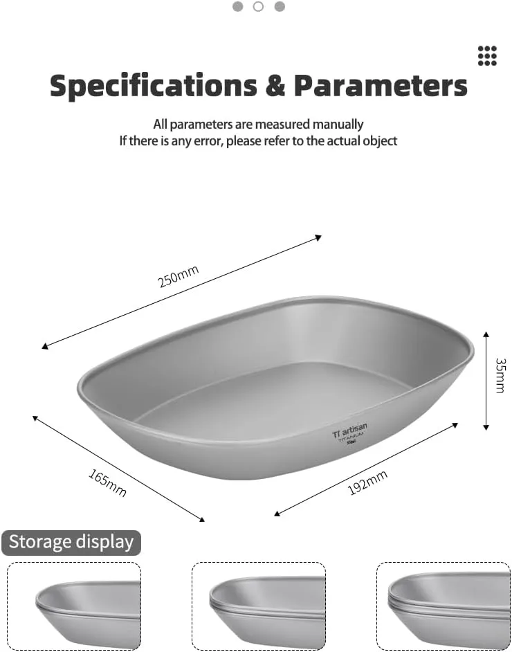 Titanium Plate Camping Picnic Tableware 32.1fl oz Cooking Utensils Extremely Light Dishes Bowl 106g (Sanding)
