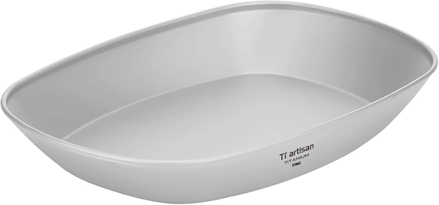 Titanium Plate Camping Picnic Tableware 32.1fl oz Cooking Utensils Extremely Light Dishes Bowl 106g (Sanding)