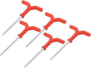 TOPINCN 5 Pcs Ice Fishing Tent Peg for Abs Iron Drill Kit Winter Camping Tent Long Red Anchors for Winter Garden Field Backyard Sports Racks