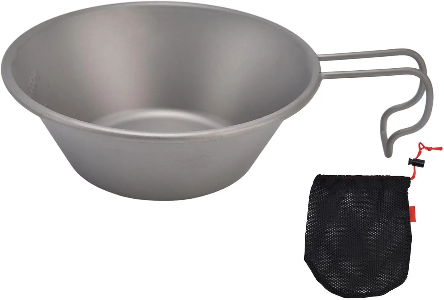 Topyond Titanium Camping Bowl, Lightweight and High-Temperature Resistant, Portable Titanium Bowl with Foldable Handle for Easy Storage, for Hiking Outdoor Adventures