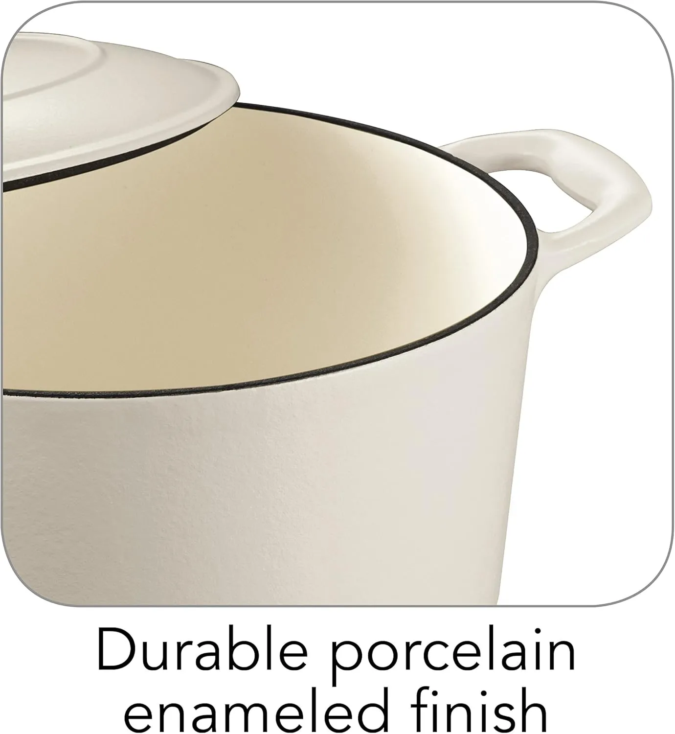 Tramontina Enameled Cast Iron Dutch Oven Pot with Lid, Round 5.5-quart, Matte White