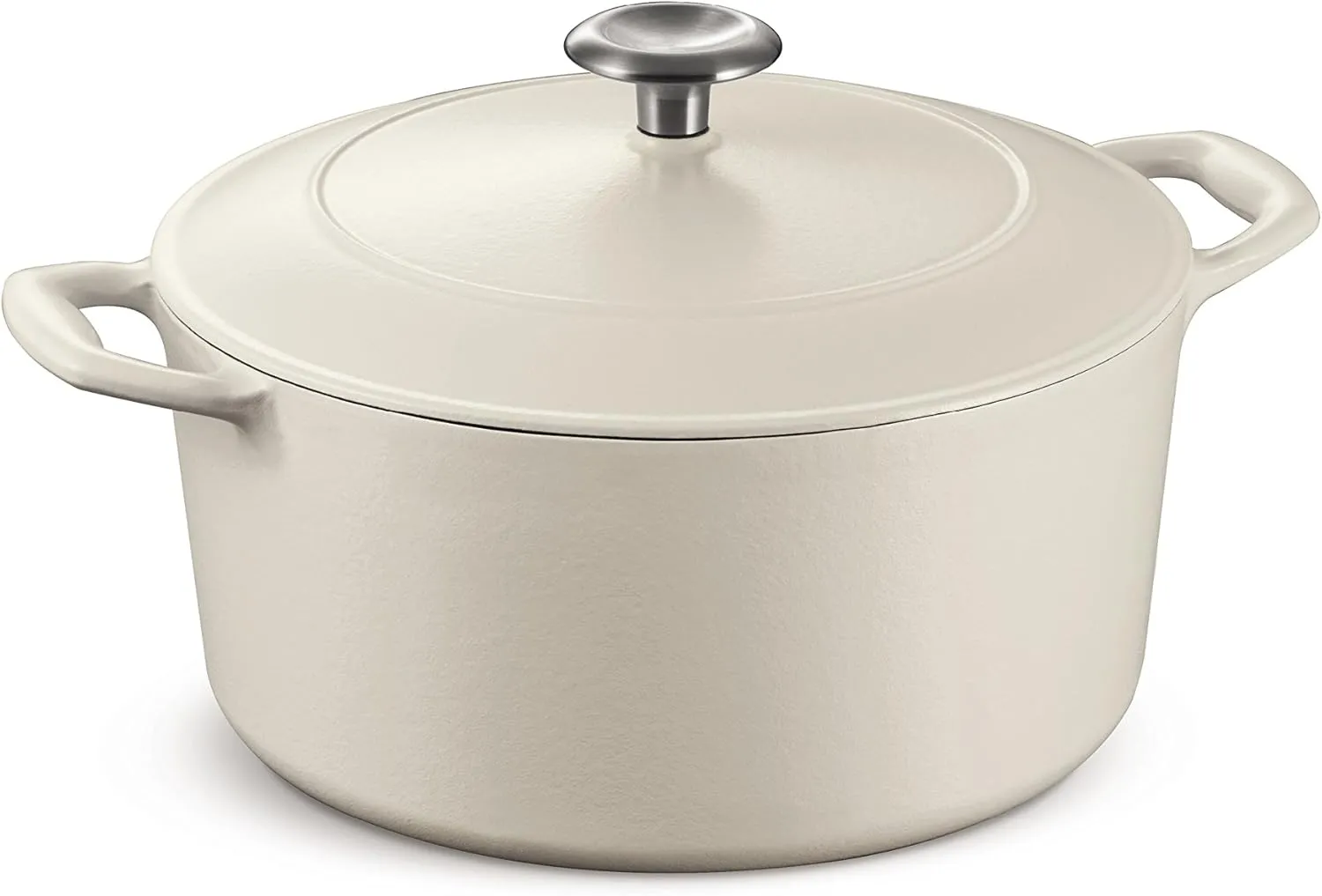 Tramontina Enameled Cast Iron Dutch Oven Pot with Lid, Round 5.5-quart, Matte White