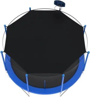 Trampoline Shade Cover, 6/8/10/12/14/16FT Trampoline Tent, Sun-Protection Trampolines Canopy, Easy to Install, Anti-UV Trampolines Sunshade Accessories(14FT-8), Black