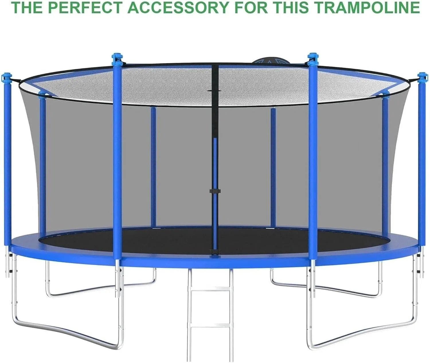 Trampoline Shade Cover, 6/8/10/12/14/16FT Trampoline Tent, Sun-Protection Trampolines Canopy, Easy to Install, Anti-UV Trampolines Sunshade Accessories(14FT-8), Black