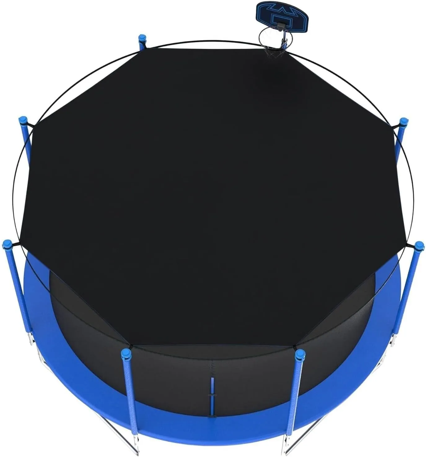 Trampoline Shade Cover, 6/8/10/12/14/16FT Trampoline Tent, Sun-Protection Trampolines Canopy, Easy to Install, Anti-UV Trampolines Sunshade Accessories(14FT-8), Black