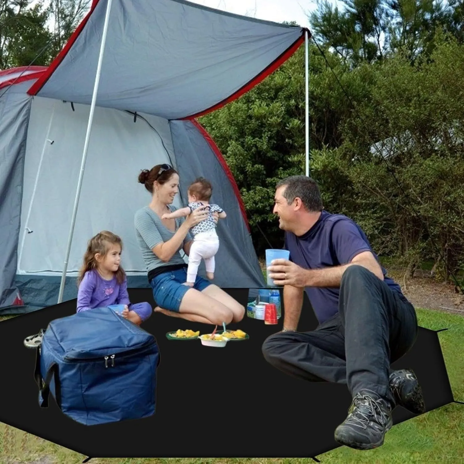 Trampoline Shade Cover, 6/8/10/12/14/16FT Trampoline Tent, Sun-Protection Trampolines Canopy, Easy to Install, Anti-UV Trampolines Sunshade Accessories(14FT-8), Black