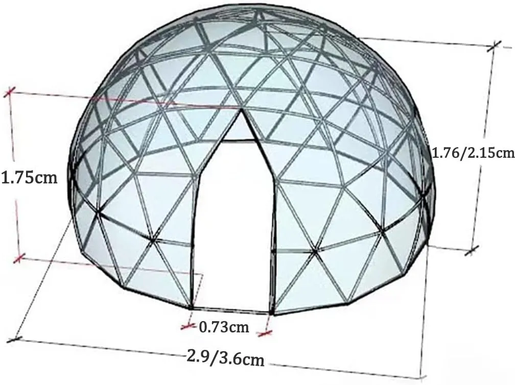 Transparent Camping Tent, Bubble Tent Dome House, 4 Season Garden Outdoor Clear Dome Shelter Geodesic Dome 5-8 Person, for Outdoor Dining Backyard Camping Stargazing,2.9M