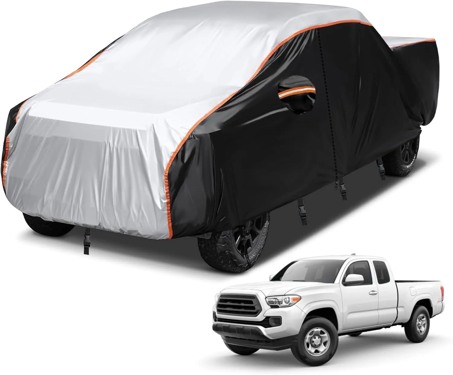 Truck Car Cover Outdoor Pickup Truck Cover Rain UV Protection 420D Trucks Tarp Cover Universal Fit Trucks Length Up to 210 inch