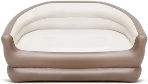 Twin Size Air Mattress Inflatable Sofa，Double Inflatable Chair for Adults-Flodable Blow Up Couch Lounger-Portable Air Sofa for Indoor Living/Tent Camping/Outdoor Activitie（Cream）