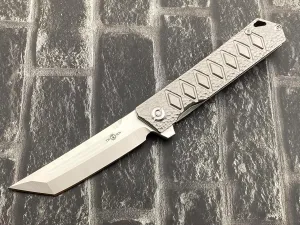 TwoSun TS20-YJ01-V1-Crater Folding Knife YJ01-V1 Blade Titanium Handle Pocket Knife