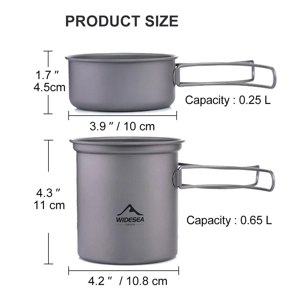 Ultra-light Titanium Outdoor Kitchen Cooking Pot