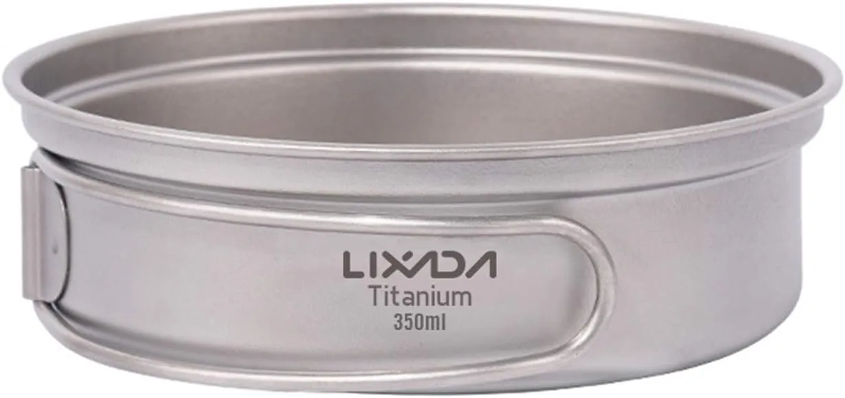 Ultralight Titanium Frypan Outdoor Camping Hiking Backpacking Cooking Frying Pan with Foldable Handles,Titanium pan
