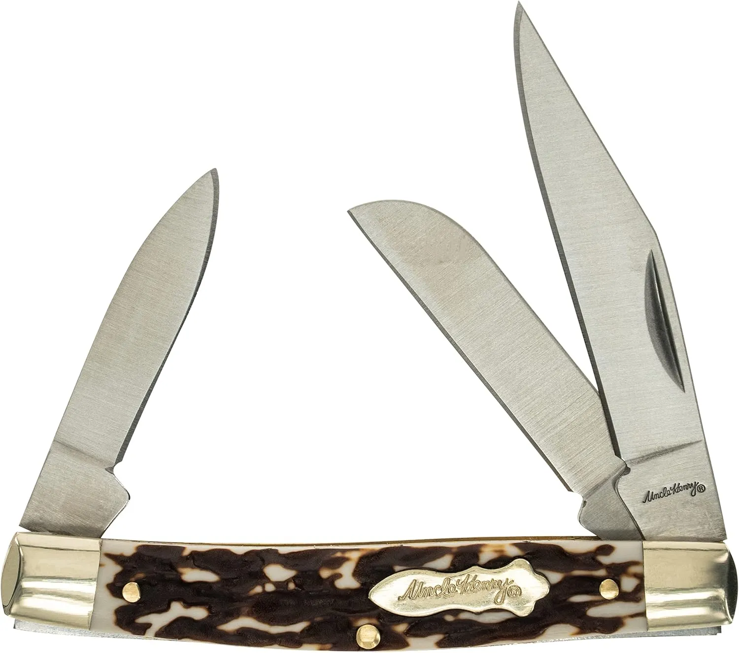 Uncle Henry Next Gen Staglon 834UH Rancher 5.8in Folding Knife with Stainless Steel Blades, Pen Knife for Hunting, EDC