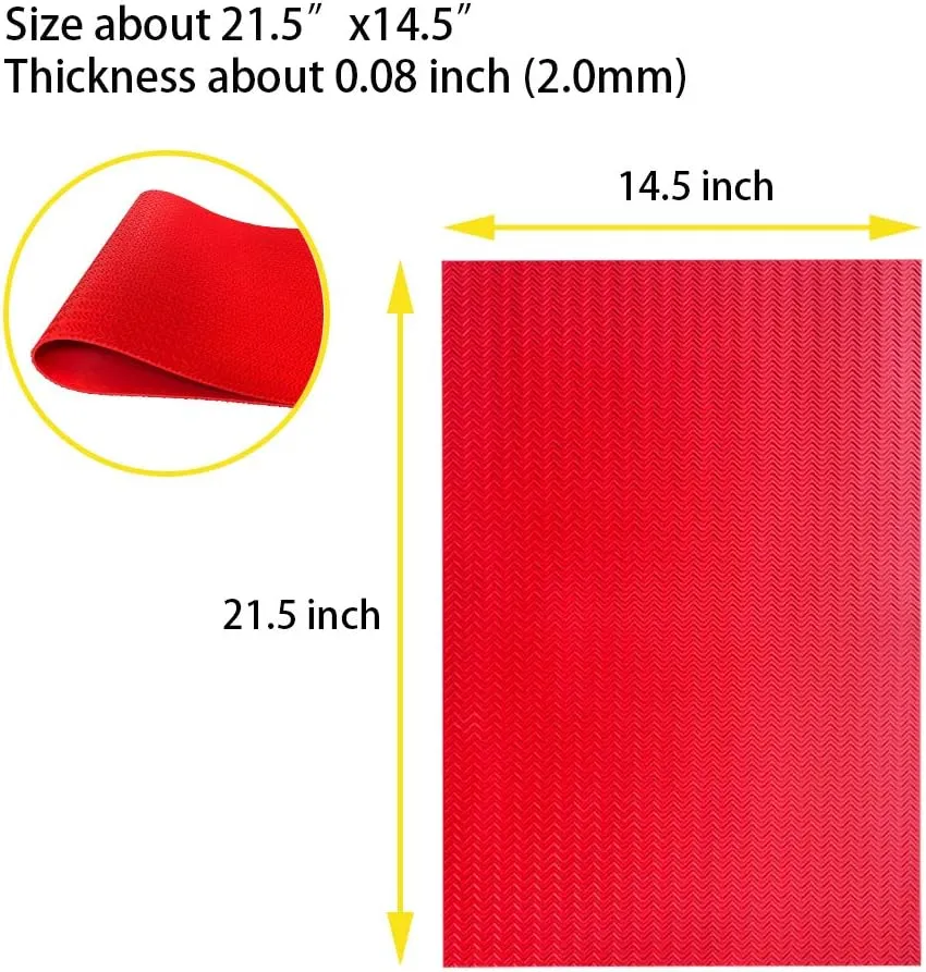 Unikstep, Rubber Sheet, 21.5"x14.5", Thick 0.08", for Shoe Sole Heel Repair, Furniture Pad, Vibration Reduce, DIY Gasket Seal Pad, Floor Anti Slip Cushion (Red Color S Pattern)
