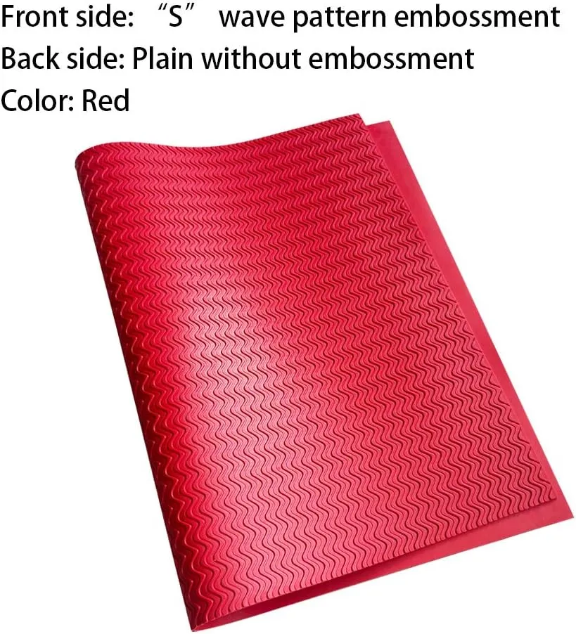 Unikstep, Rubber Sheet, 21.5"x14.5", Thick 0.08", for Shoe Sole Heel Repair, Furniture Pad, Vibration Reduce, DIY Gasket Seal Pad, Floor Anti Slip Cushion (Red Color S Pattern)