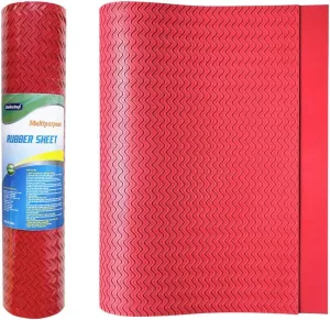 Unikstep, Rubber Sheet, 21.5"x14.5", Thick 0.08", for Shoe Sole Heel Repair, Furniture Pad, Vibration Reduce, DIY Gasket Seal Pad, Floor Anti Slip Cushion (Red Color S Pattern)