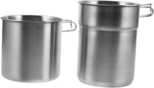 UPKOCH 2pcs Collapsible Stainless Steel Camping Mug with Foldable Handles Portable Insulated Drinking Cups for Travel Hiking and Space Efficient and Easy to Clean