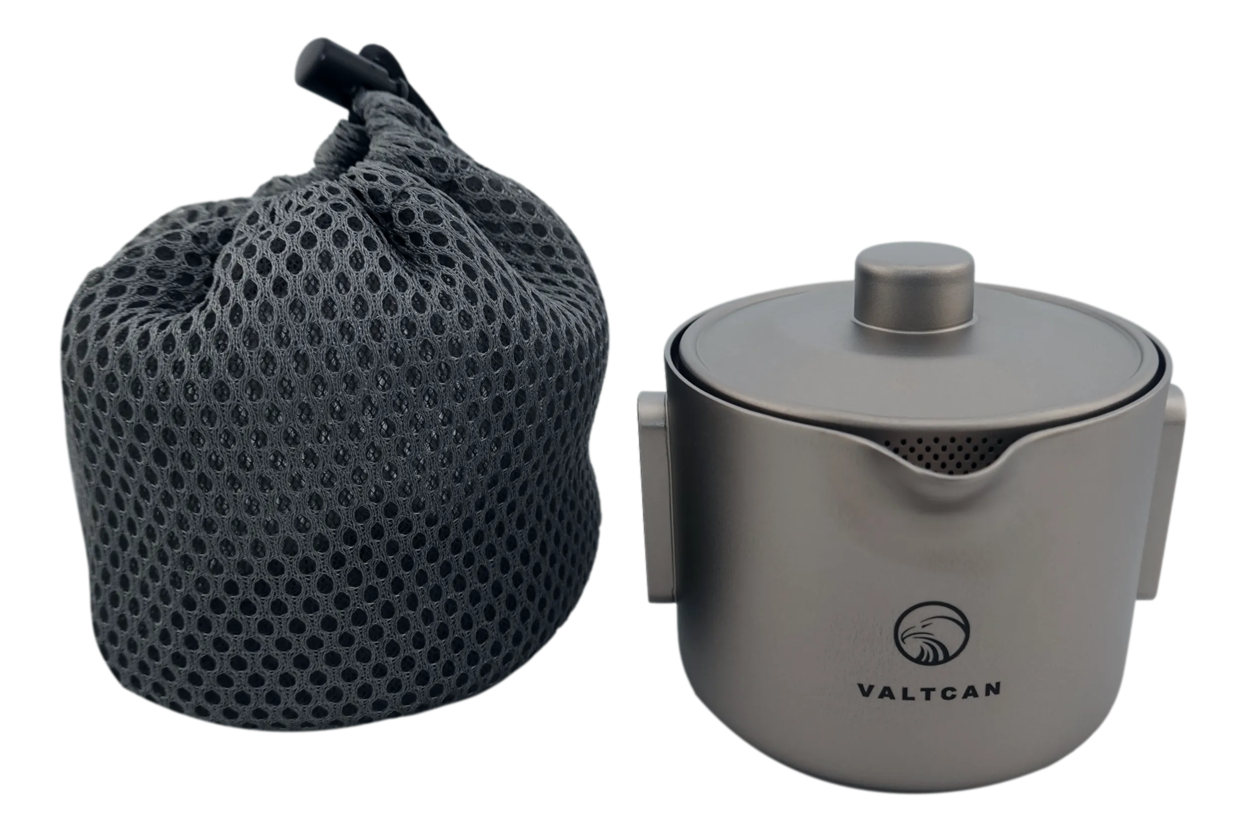 Valtcan Titanium Gaiwan Double Wall Teapot Single Serve Brew Tea Puer Leaves 180ml 6oz 98g