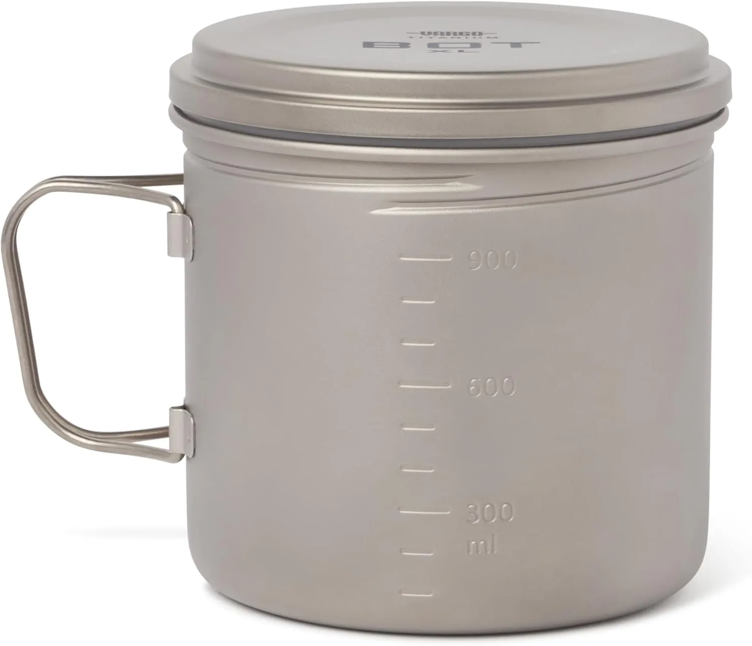 Vargo Titanium BOT Series | BOT XL | Ultralight Water Bottle Cooking Pot 1.1L (37 oz) | Weights: 5.5 oz (156g) | Water-tight Lid Backpacking Camping