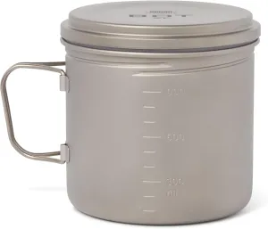 Vargo Titanium BOT Series | BOT XL | Ultralight Water Bottle Cooking Pot 1.1L (37 oz) | Weights: 5.5 oz (156g) | Water-tight Lid Backpacking Camping