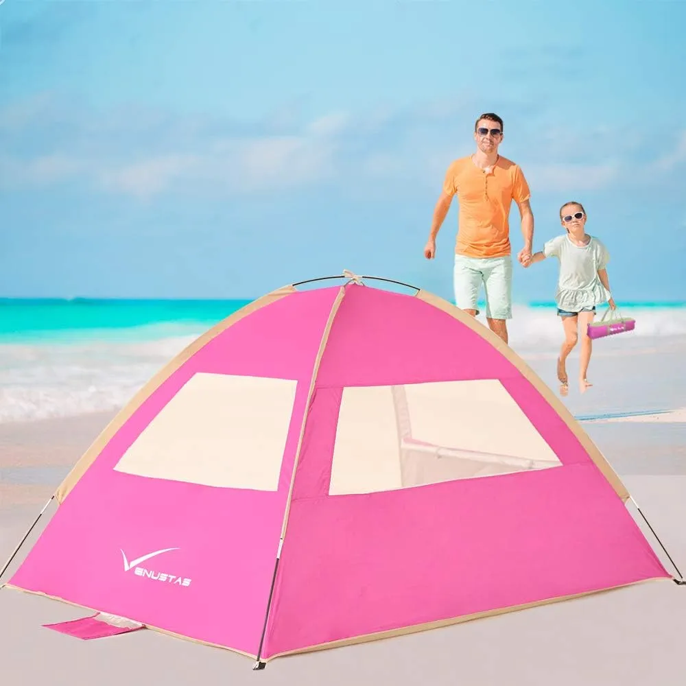Venustas Beach Tent Sun Shelter for 3-10 Person, UPF 50  UV Protection Canopy, Lightweight and Easy Setup Cabana, Portable Beach Shade