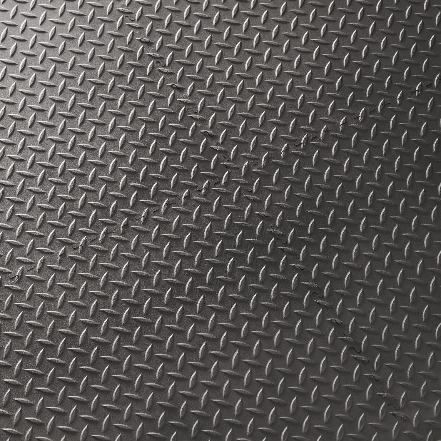 VersaTex Garage Floor 18 x 18 inch Square Rubber Diamond Plate Interlocking Floor Tiles for Home Gym, Garage Flooring, Trade Show Flooring, Basement Tiles, 8 Pack (Black)