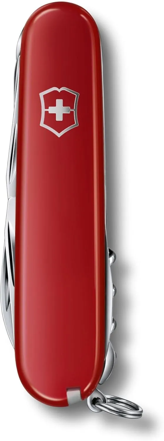 Victorinox Huntsman Swiss Army Knife, 15 Functions, Swiss Made Pocket Knife with Large Blade, Screwdriver, Scissors and Wood Saw - Red