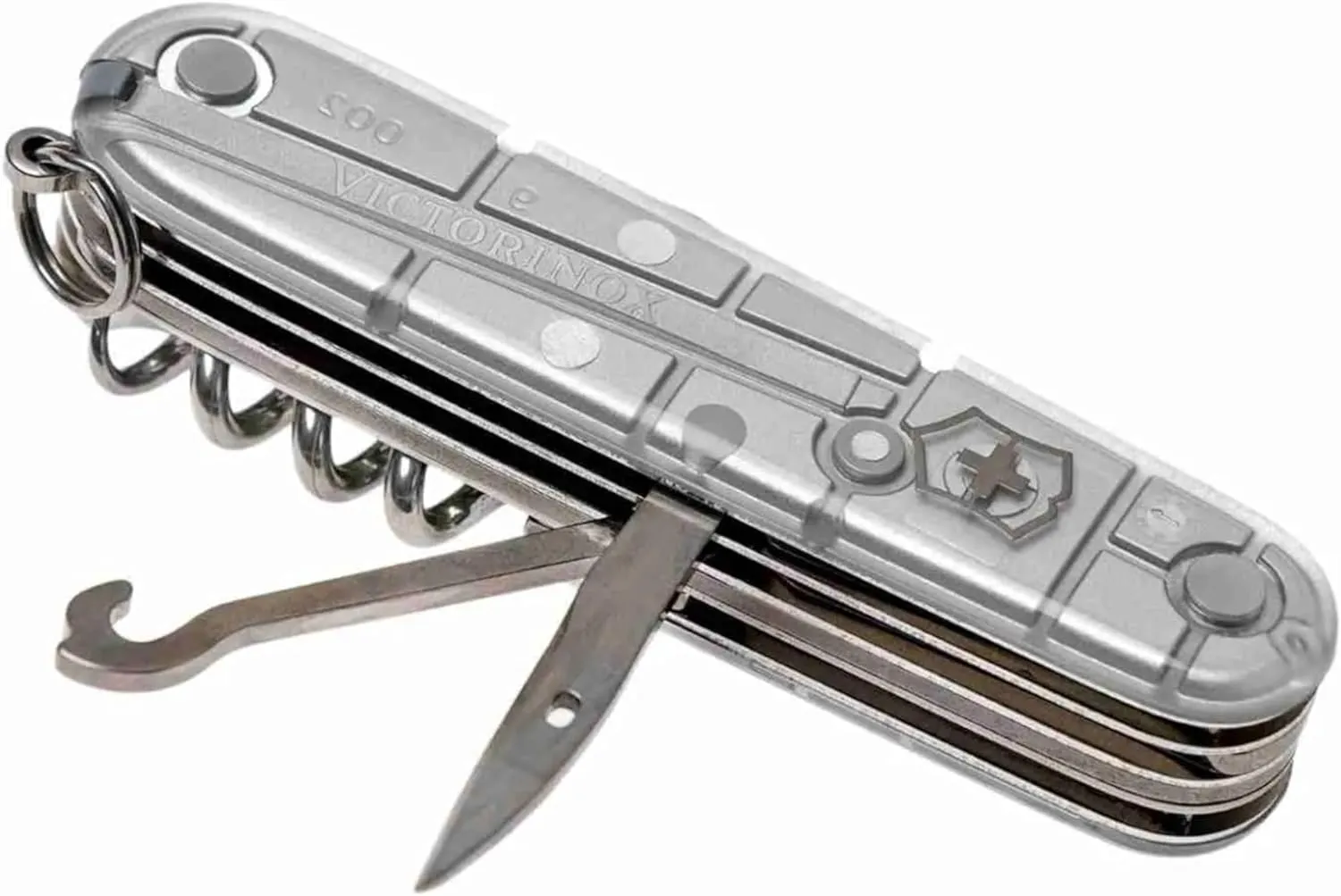 Victorinox Huntsman Swiss Army Knife, 15 Functions, Swiss Made Pocket Knife with Large Blade, Screwdriver, Scissors and Wood Saw - Silver Tech