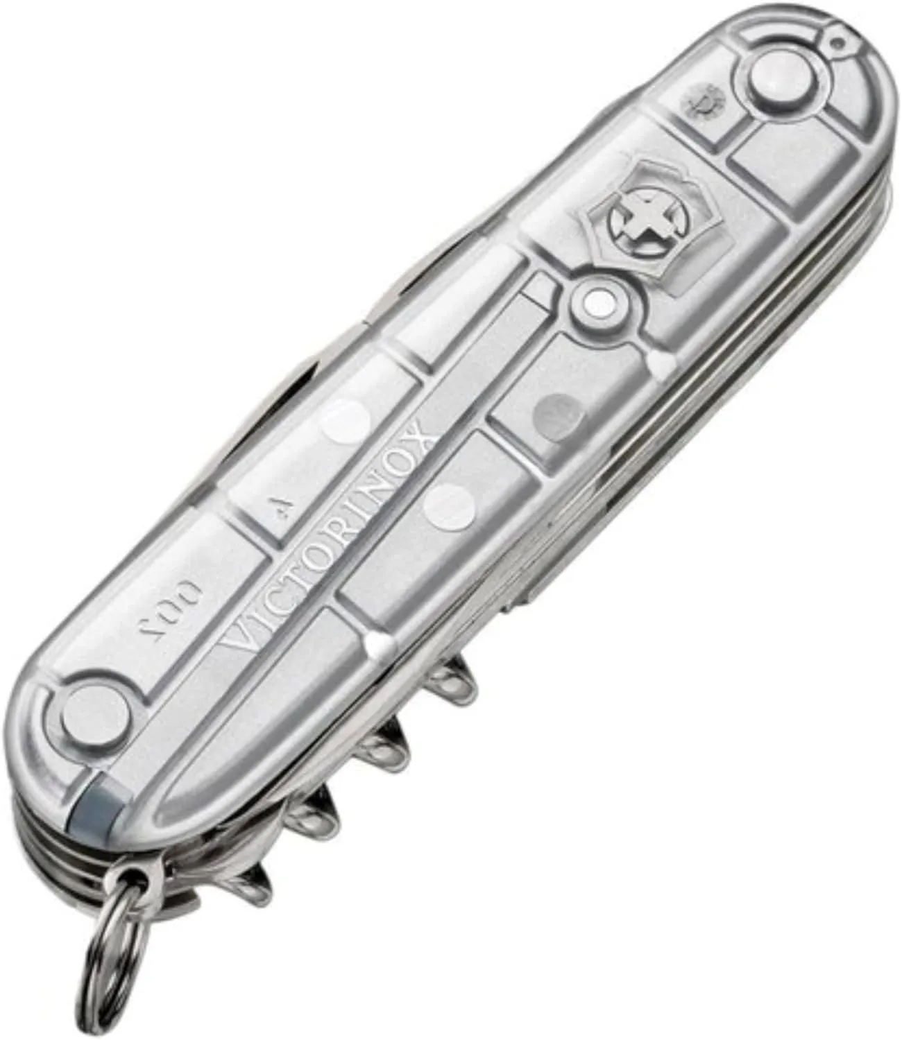 Victorinox Huntsman Swiss Army Knife, 15 Functions, Swiss Made Pocket Knife with Large Blade, Screwdriver, Scissors and Wood Saw - Silver Tech