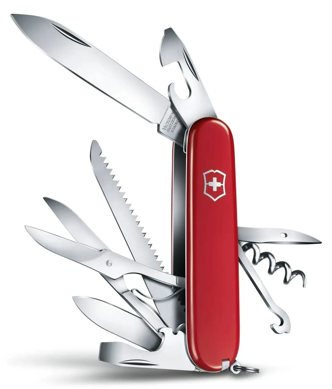 Victorinox Swiss Army Huntsman Red Medium Pocket Knife with 15 Functions 1.3713