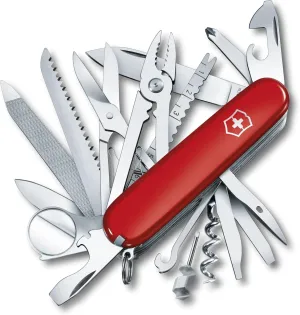 Victorinox Swiss Champ Swiss Army Knife, 33 Functions, Swiss Made Pocket Knife with Large Blade, Screwdriver, Chisel and Combination Pliers - Red