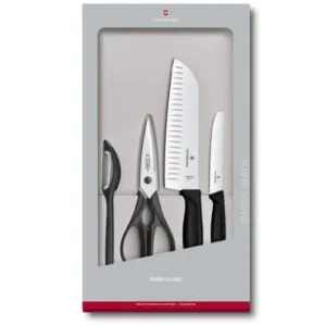 Victorinox Swiss Classic Kitchen Set 4 Pieces in Gift Box Black V6.7133.4G