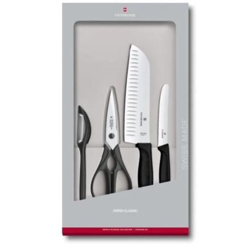 Victorinox Swiss Classic Kitchen Set 4 Pieces in Gift Box Black V6.7133.4G