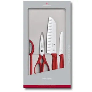 Victorinox Swiss Classic Kitchen Set 4 Pieces in Gift Box Red V6.7131.4G