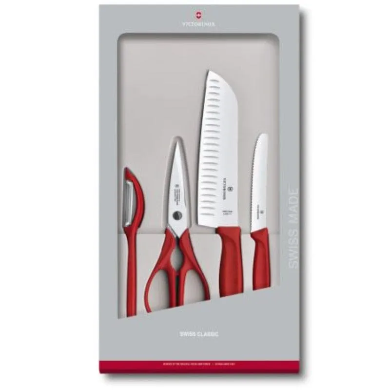 Victorinox Swiss Classic Kitchen Set 4 Pieces in Gift Box Red V6.7131.4G