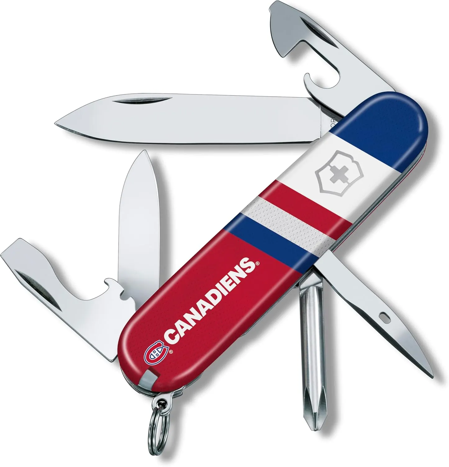 Victorinox Tinker Swiss Army Knife – Compact 12 Function Swiss Made Pocket Knife with Large Blade, Small Blade and Bottle Opener – Montreal Canadiens