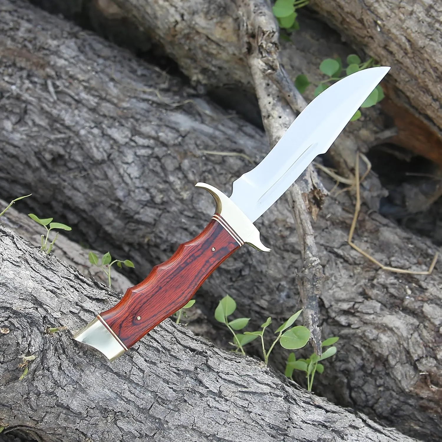 Viking Knife's Hand Forged Crocodile Dundee 14" Bowie Knife With Sheath-Tactical Survival Knifes-Hunting Knife's for Camping, Outdoor, Bushcraft Straight Edge Tracker Knifes - Gift for Men. (VK-HK-04)