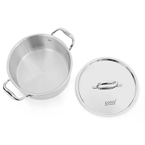 VINOD Doniv Titanium Triply Stainless Steel Sauce Pot with Cover 22 cms, Capacity 4.00 Liter