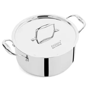VINOD Doniv Titanium Triply Stainless Steel Sauce Pot with Cover 22 cms, Capacity 4.00 Liter