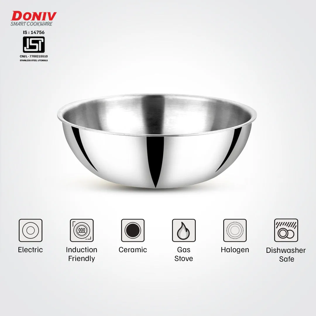 VINOD Doniv Titanium Triply Stainless Steel Tasla 24 cms, 2.60 Liter Capacity, Induction Friendly